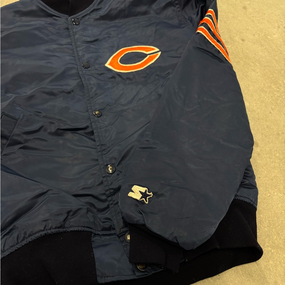 Vintage 80s Starter‎ Chicago Bears Satin Bomber Jacket Sz M - Picture 3 of 8